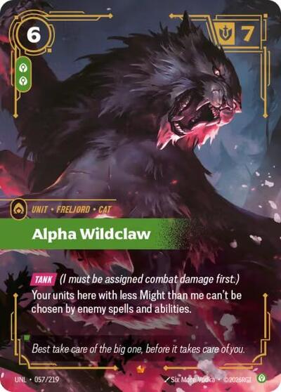 Riftbound card: Alpha Wildclaw 057/219 from Unleashed (Epic), front of card