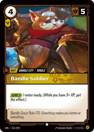 Riftbound card: Bandle Soldier 151/219, Common, Unleashed