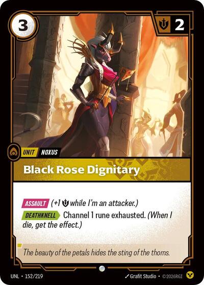 Riftbound card: Black Rose Dignitary 152/219, Common, Unleashed