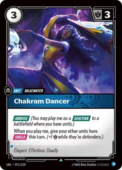 Riftbound card: Chakram Dancer 071/219, Uncommon, Unleashed