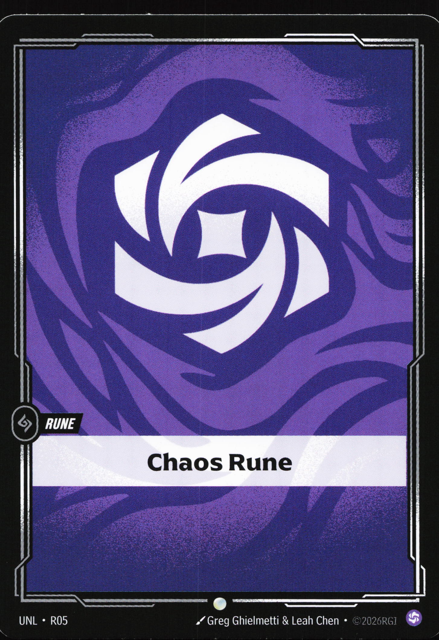 Riftbound card: R05 Chaos Rune from Unleashed (Common), front of card