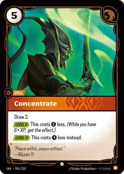 Riftbound card: Concentrate 091/219, Common, Unleashed