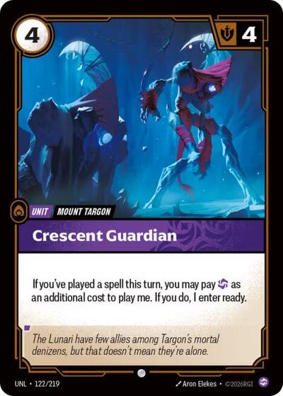 Riftbound card: Crescent Guardian 122/219, Common, Unleashed