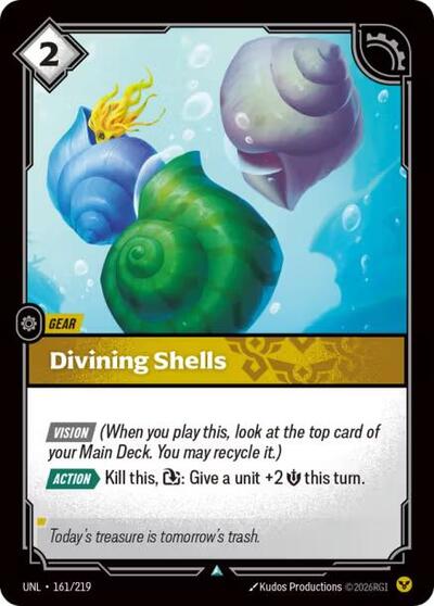 Riftbound card: Divining Shells 161/219, Uncommon, Unleashed