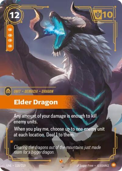 Riftbound card: Elder Dragon 118/219 from Unleashed (Epic), front of card