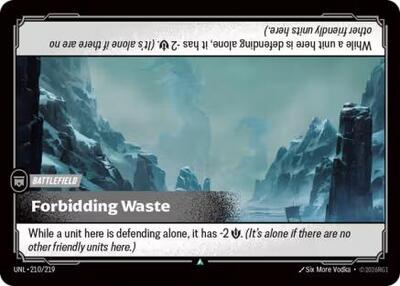 Riftbound card: Forbidding Waste 210/219, Uncommon, Unleashed