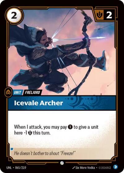Riftbound card: Icevale Archer 065/219, Common, Unleashed