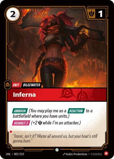 Riftbound card: Inferna 002/219, Common, Unleashed