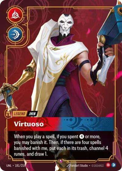 Riftbound card: Jhin - Virtuoso 181/219 from Unleashed (Rare), front of card