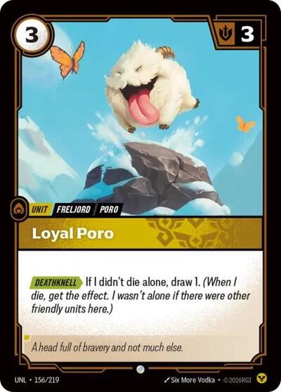 Riftbound card: Loyal Poro 156/219, Common, Unleashed