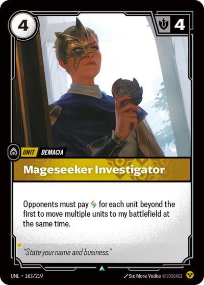 Riftbound card: Mageseeker Investigator 163/219, Uncommon, Unleashed