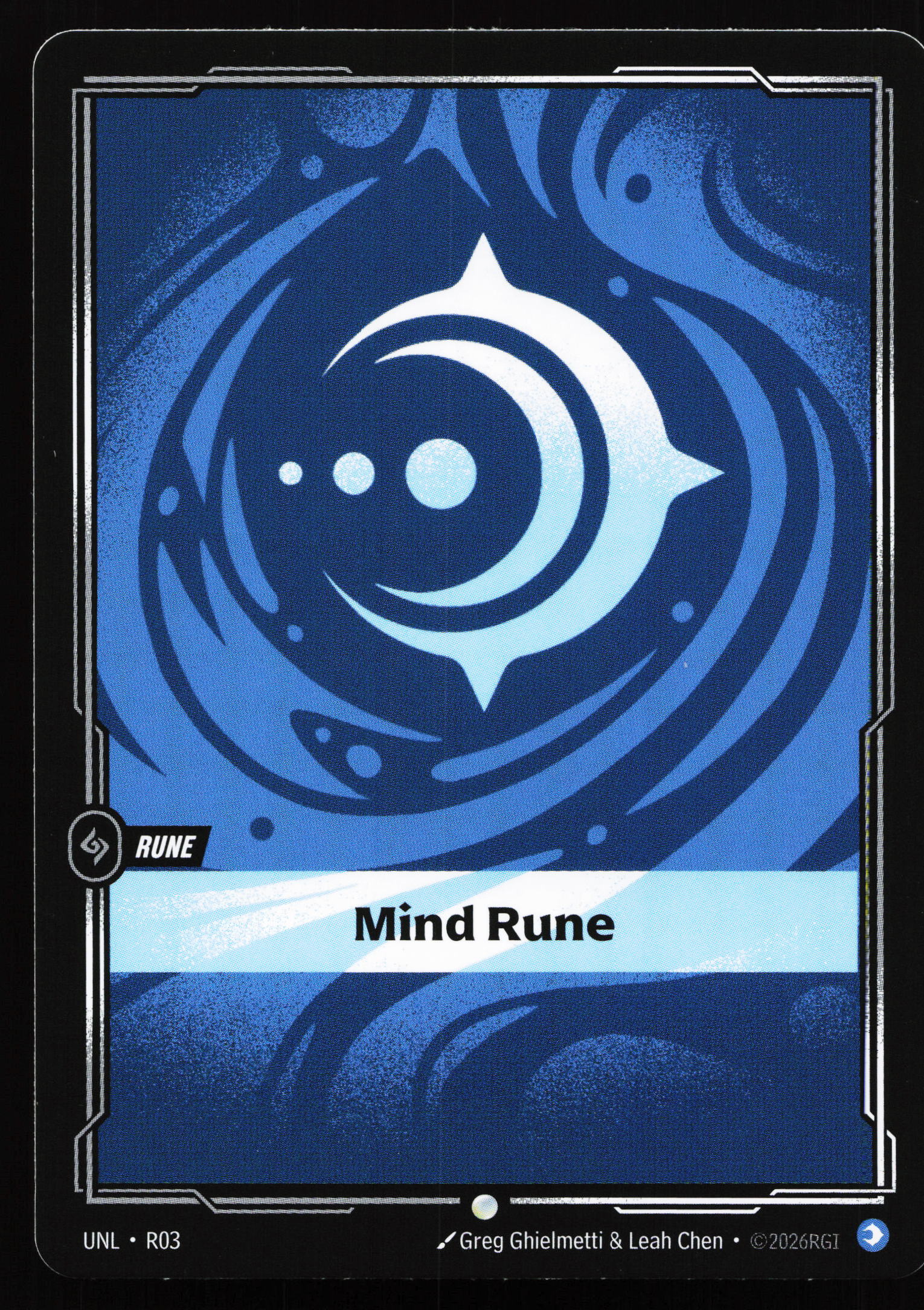 Riftbound card: R03 Mind Rune from Unleashed (Common), front of card