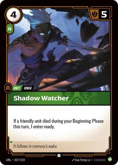 Riftbound card: Shadow Watcher 037/219, Common, Unleashed