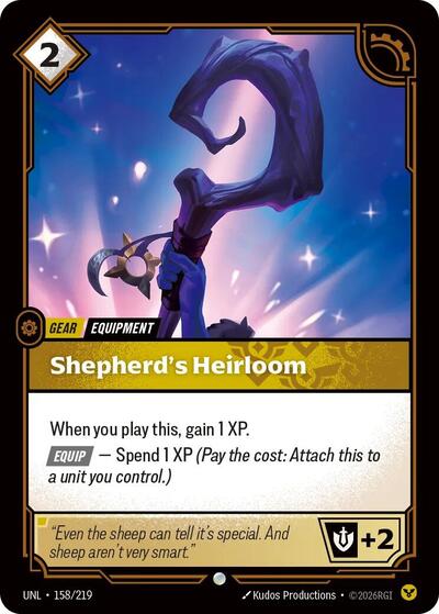 Riftbound card: Shepherd's Heirloom 158/219, Common, Unleashed