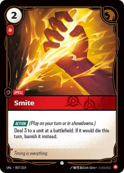 Riftbound card: Smite 007/219, Common, Unleashed