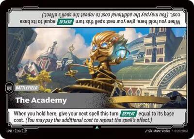 Riftbound card: The Academy 216/219 from Unleashed (Uncommon), front of card