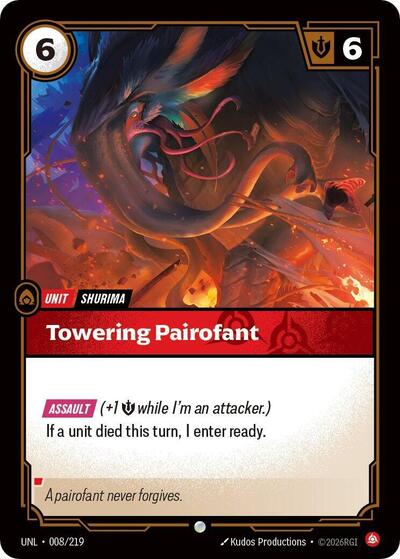 Riftbound card: Towering Pairofant 008/219, Common, Unleashed