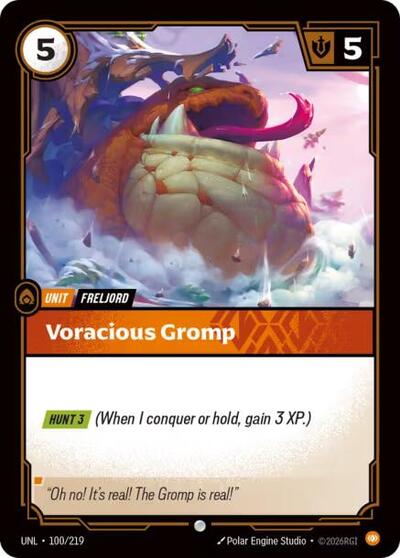 Riftbound card: Voracious Gromp 100/219, Common, Unleashed