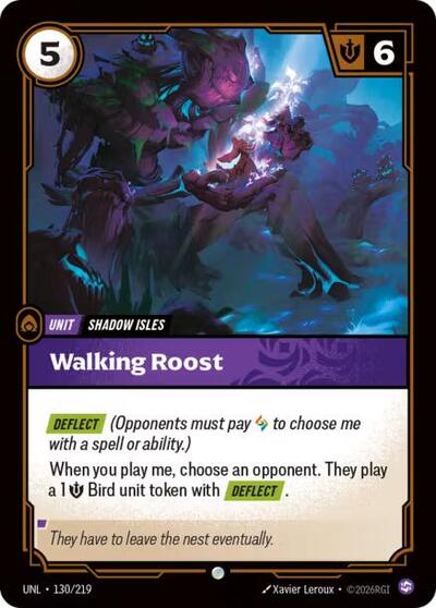 Riftbound card: Walking Roost 130/219, Common, Unleashed