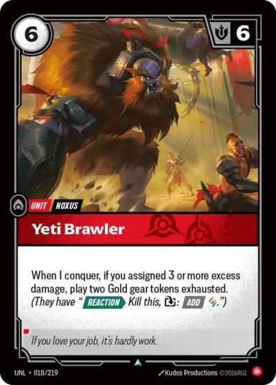 Riftbound card: Yeti Brawler 018/219, Uncommon, Unleashed