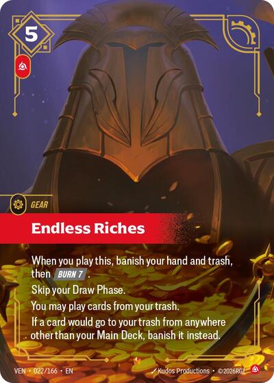 Riftbound card: Endless Riches 022/166 from Vendetta (Epic), front of card