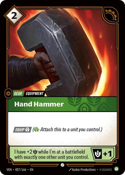 Riftbound card: Hand Hammer 027/166 from Vendetta (Common), front of card