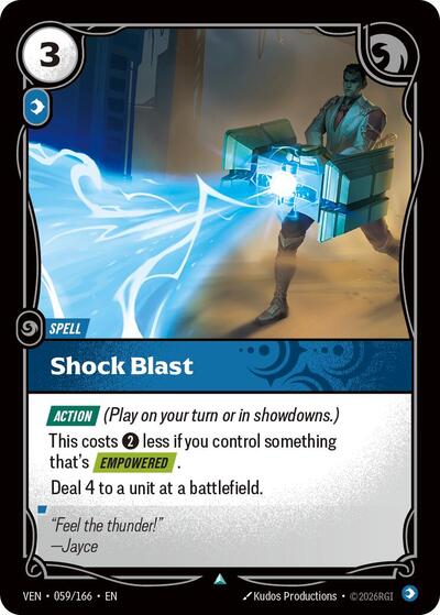 Riftbound card: Shock Blast 059/166 from Vendetta (Uncommon), front of card