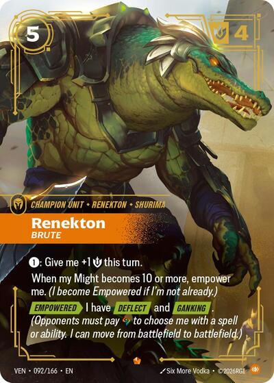 Riftbound card: Renekton 092/166 from Vendetta (Epic), front of card