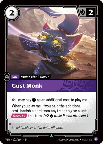 Riftbound card: Gust Monk 101/166 from Vendetta (Uncommon), front of card