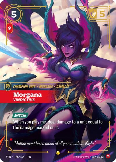 Riftbound card: Morgana 186/166 from Vendetta (Showcase), front of card