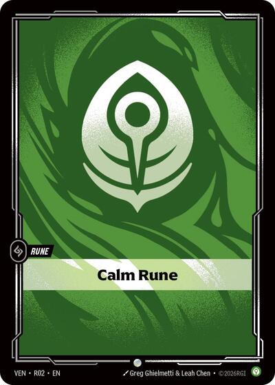 Riftbound card: R02 Calm Rune, Common, Vendetta