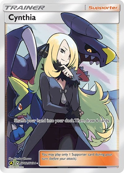 Pokémon card: Cynthia SV82/SV94 from Hidden Fates Shiny Vault (Shiny Holo Rare), front of card