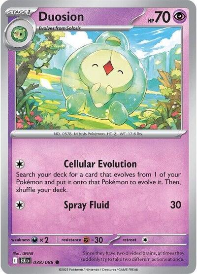 Pokémon card: Duosion 038/086, Common, Black Bolt
