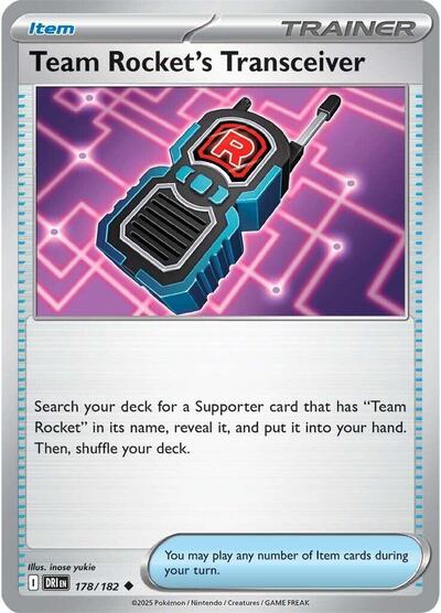 Pokémon card: Team Rocket's Transceiver 178/182 from Destined Rivals (Uncommon), front of card