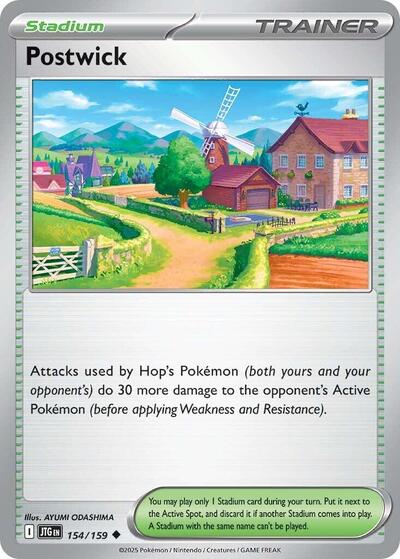 Pokémon card: Postwick 154/159 from Journey Together (Uncommon), front of card