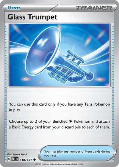 Pokémon card: Glass Trumpet 110/131 from Prismatic Evolutions (Uncommon), front of card