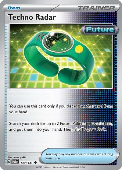 Pokémon card: Techno Radar 130/131 from Prismatic Evolutions (Uncommon), front of card