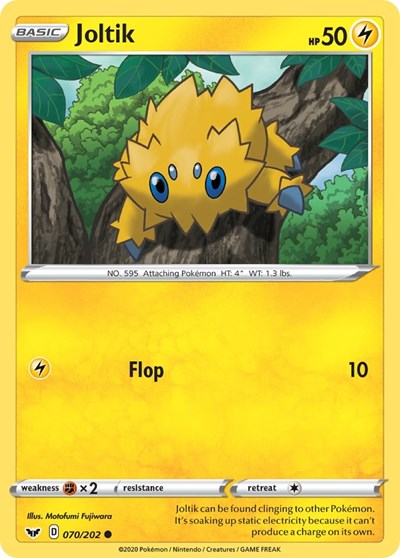 Pokémon card: Joltik 070/202, Common, Sword & Shield base set