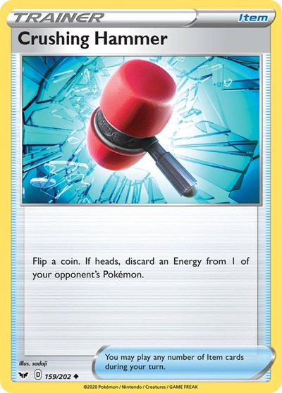 Pokémon card: Crushing Hammer 159/202, Uncommon, Sword & Shield base set