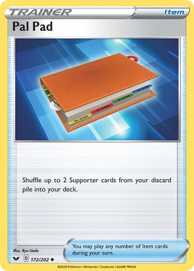 Pokémon card: Pal Pad 172/202, Uncommon, Sword & Shield base set
