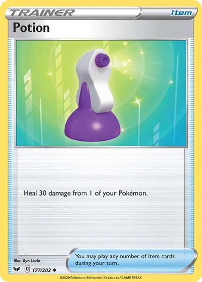 Pokémon card: Potion 177/202, Uncommon, Sword & Shield base set