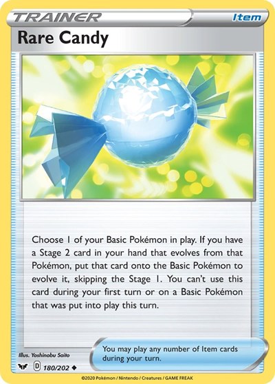 Pokémon card: Rare Candy 180/202, Uncommon, Sword & Shield base set