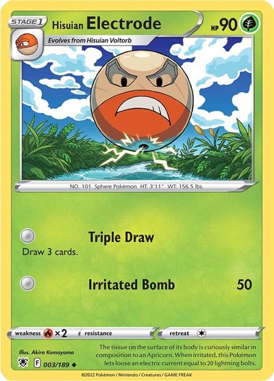 Pokémon card: Hisuian Electrode 003/189, Uncommon, Astral Radiance