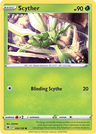 Pokémon card: Scyther 004/189, Common, Astral Radiance