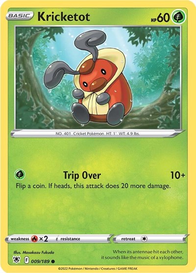 Pokémon card: Kricketot 009/189, Common, Astral Radiance