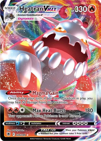 Pokémon card: Heatran VMAX 026/189, Ultra Rare, Astral Radiance