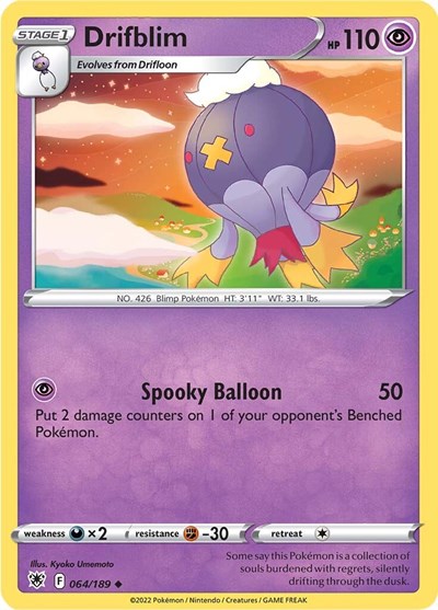 Pokémon card: Drifblim 064/189, Uncommon, Astral Radiance