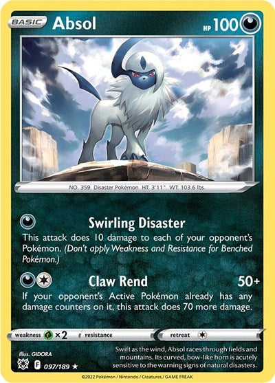 Pokémon card: Absol 097/189, Holo Rare, Astral Radiance