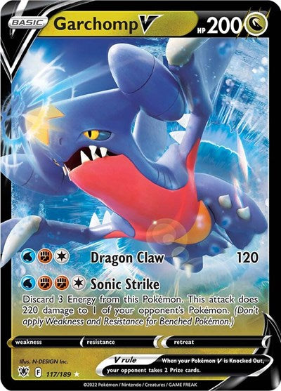 Pokémon card: Garchomp V 117/189, Ultra Rare, Astral Radiance