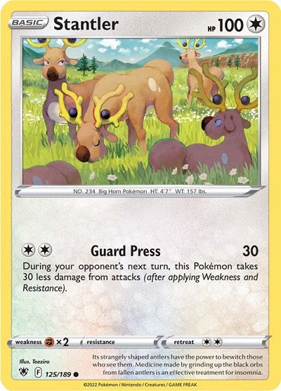 Pokémon card: Stantler 125/189, Common, Astral Radiance